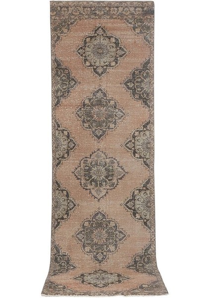 El Dokuma Sille Yöresi Geometrik Desenli Uzun Yolluk Halı 118 x 388 cm