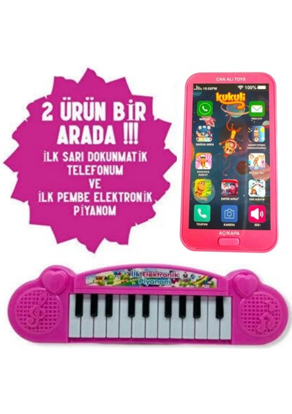 Berattoys Oyuncak Cep Telefonu & Piyano Kukili Şarkılı Telefon Müzikli Oyuncak Piyano