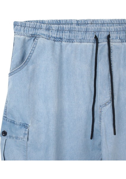 Erkek Büyük Beden 100-156 Kilo Arası Için Uygun Kargo Cepli Jogger Kot Pantolon