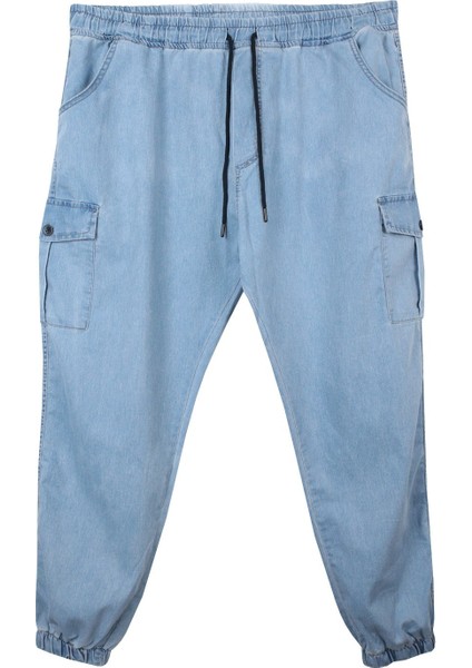 Erkek Büyük Beden 100-156 Kilo Arası Için Uygun Kargo Cepli Jogger Kot Pantolon