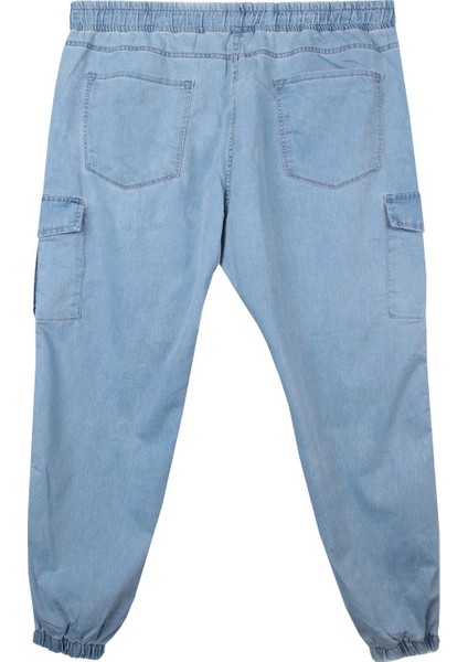 Erkek Büyük Beden 100-156 Kilo Arası Için Uygun Kargo Cepli Jogger Kot Pantolon fiyatları