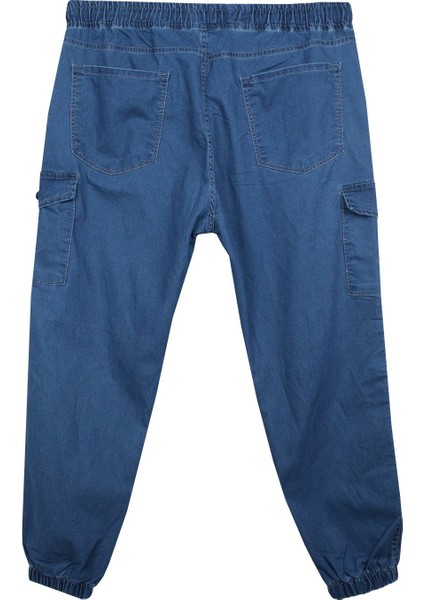 Erkek Büyük Beden 100-156 Kilo Arası Için Uygun Kargo Cepli Jogger Kot Pantolon