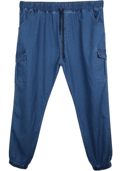 Erkek Büyük Beden 100-156 Kilo Arası Için Uygun Kargo Cepli Jogger Kot Pantolon