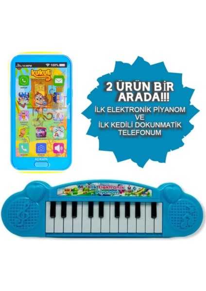 Berattoys Oyuncak Cep Telefonu & Piyano Kukili Şarkılı Telefon Müzikli Oyuncak Piyano