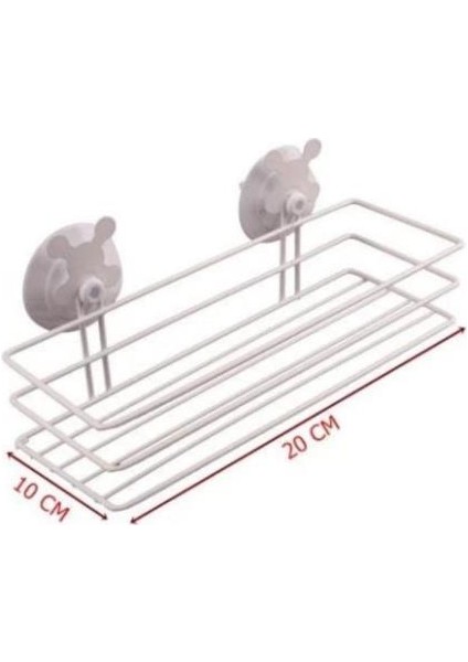 28*10 cm Silikon Kaplama Banyo Içi Düzenleyici Vakum Özelliği ile Duvara Sabitlenen Pembe Raf