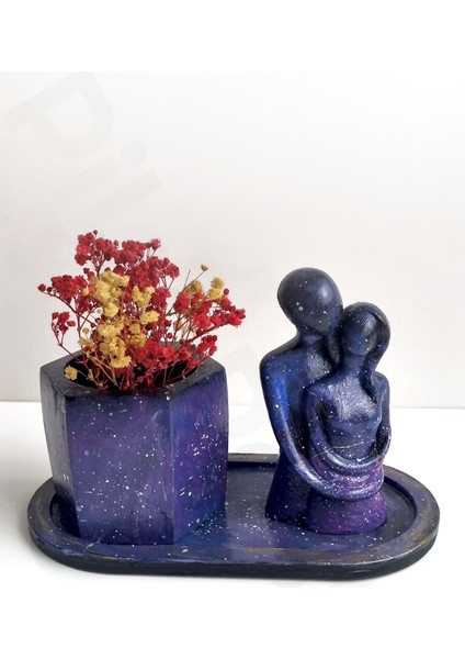 ,dekoratif Set|galaksi Desenli|biblo|saksı|3lü Dekor|dekorasyon|dekoratif Biblo|dekoratif Saksı|süs