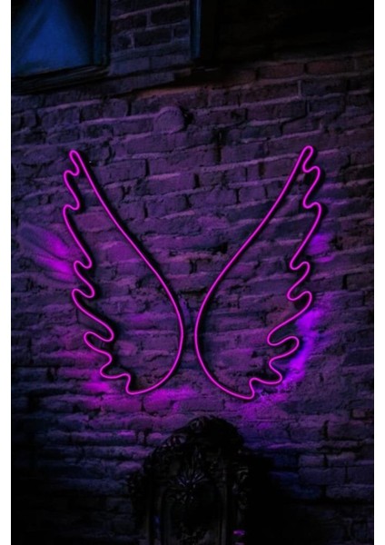 Melek Kanadı Neon LED Tabela (Ölçüsü: 80X80 Cm)