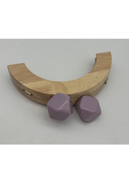 14 cm Oval Ahşap Burs Lila Renk Toplu