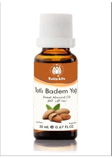 % 100 Saf ve Doğal Tatlı Badem Yağı ( Sweet Almond Oil ) 20 ml
