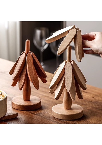 Ahşap Ağaç Trivet Seti Sıcak Tencere ve Tavalar Için Ağaç Şeklinde (Yurt Dışından) modelleri