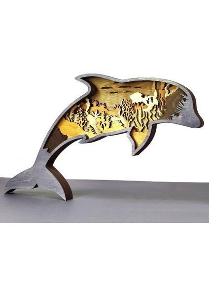 Ahşap Mdf Çok Katmanlı Yunus Dekoratif Obje