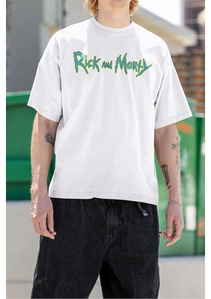 Rick And Morty Çizgi Film Baskılı Unisex Oversize Tişört