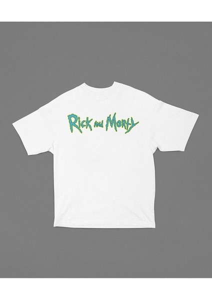 Rick And Morty Çizgi Film Baskılı Unisex Oversize Tişört