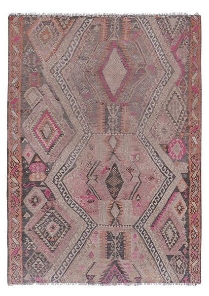 El Dokuma Kilim Kars Yöresi Geometrik Desenli Halı 193 x 282 cm