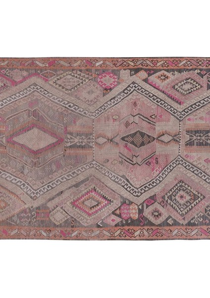 El Dokuma Kilim Kars Yöresi Geometrik Desenli Halı 193 x 282 cm