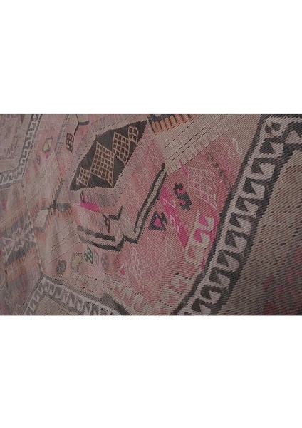 El Dokuma Kilim Kars Yöresi Geometrik Desenli Halı 193 x 282 cm