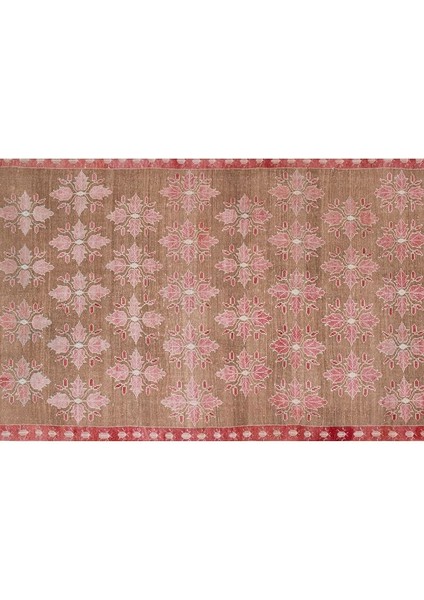 El Dokuma Geometrik Desenli Uzun Yolluk Halı 130 x 316 cm