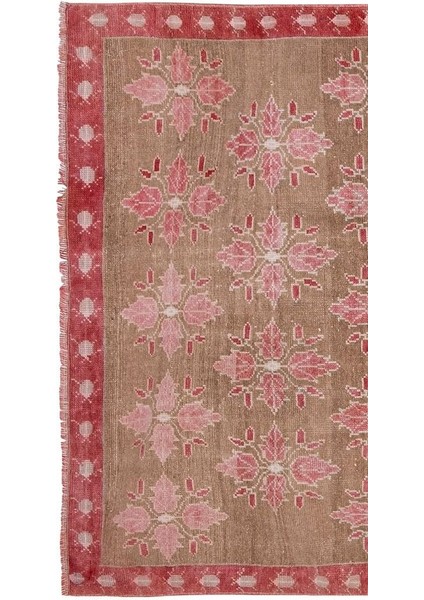 El Dokuma Geometrik Desenli Uzun Yolluk Halı 130 x 316 cm