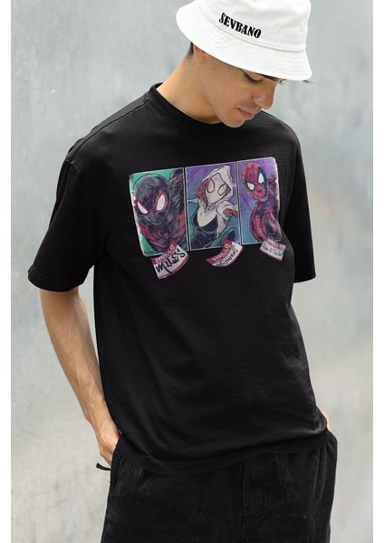 Miles Gwen Spider-Man Baskılı Unisex Oversize Tişört