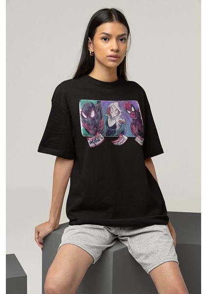 Miles Gwen Spider-Man Baskılı Unisex Oversize Tişört