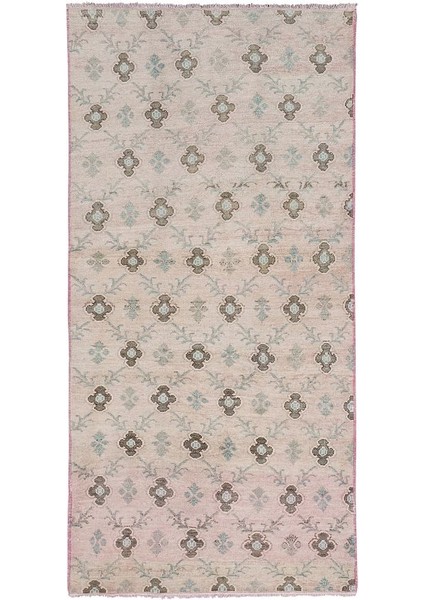El Dokuma Geometrik Desenli Uzun Yolluk Halı 146 x 285 cm