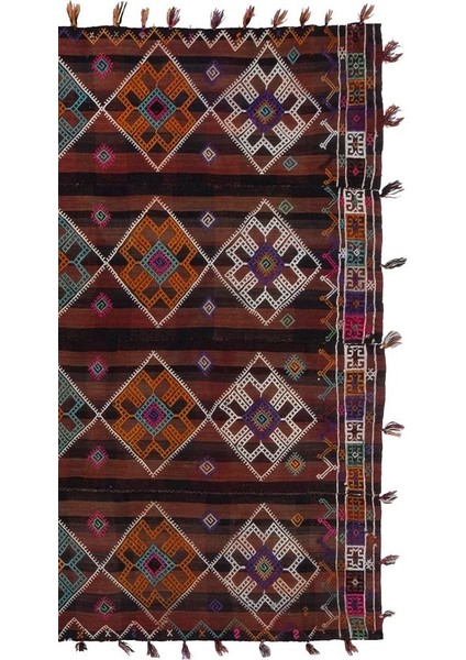 El Dokuma Kilim Karapınar Yöresi Geometrik Desenli Halı 162 x 323 cm fiyatları