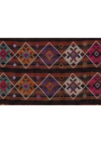 El Dokuma Kilim Karapınar Yöresi Geometrik Desenli Halı 162 x 323 cm indirimleri