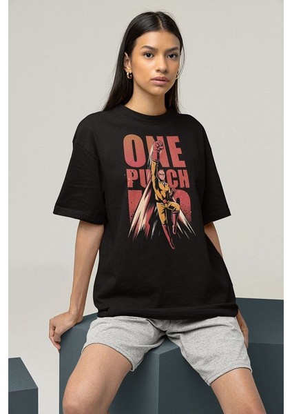 One Punch Man Baskılı Unisex Oversize Anime Karakter Tişört modelleri