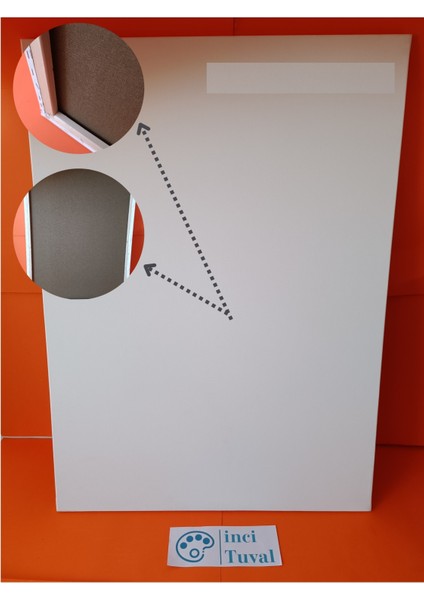 80X100 cm Tuval Profesyonel 1.kalite %100 Pamuk 380GR/M2 Ressam Dokulu Astarlı Gergin Arkadan Zımbalı