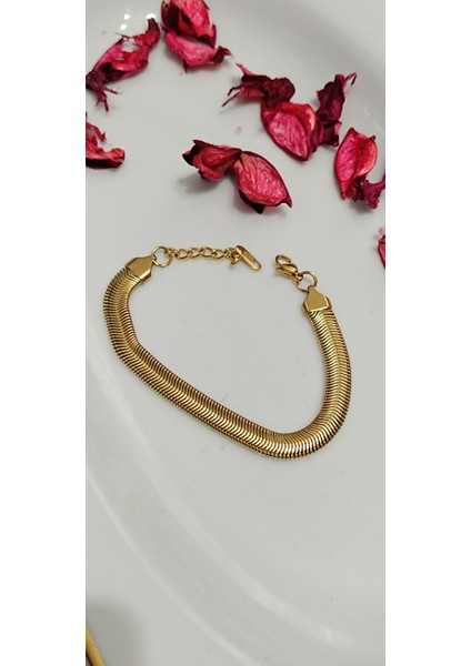 Didams Accessories Kalın Italyan Zincir Gold Çelik Bileklik