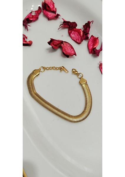 Didams Accessories Kalın Italyan Zincir Gold Çelik Bileklik