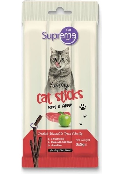 Sığır Etli ve Elmalı Kedi Ödül Çubuğu 3X5GR