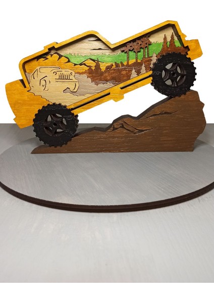 Ahşap Mdf Çok Katmanlı Offroad Araba Dekoratif Obje modelleri