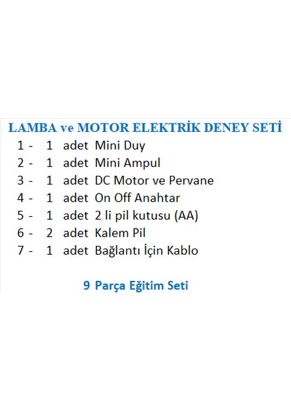 Lamba ve Motor Elektrik Deney Seti