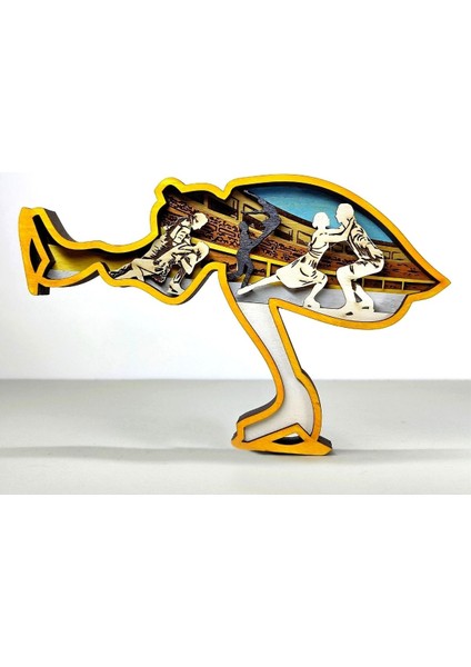 Ahşap Mdf Çok Katmanlı Buz Pateni Yapan Kadın Dekoratif Obje