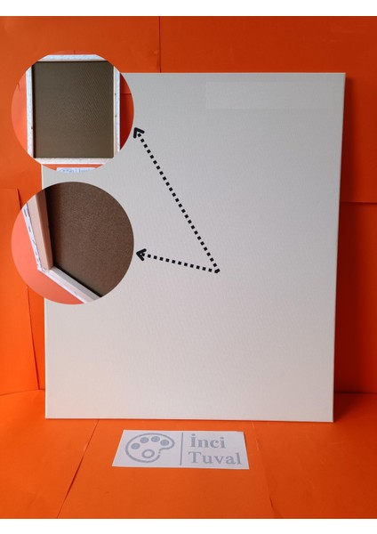 50X60 cm Tuval Profesyonel 1.kalite %100 Pamuk 380GR/M2 Ressam Dokulu Astarlı Gergin Arkadan Zımbalı