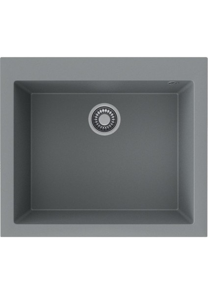 Patara 50X57 Cm Tek Göz Tezgah Üzeri Gri Granit Mutfak Eviyesi