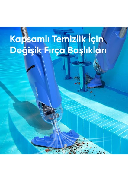 El Tipi Akülü Şarjlı Havuz Süpürgesi