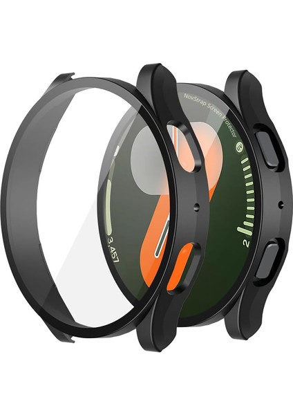 Samsung Galaxy Watch 7 40mm ile Uyumlu Ekran Koruyucu Cam Kasa Koruyucu Kılıf Sert Pc