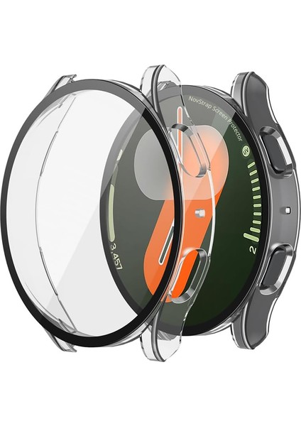 Samsung Galaxy Watch 7 40mm ile Uyumlu Ekran Koruyucu Cam Kasa Koruyucu Kılıf Sert Pc