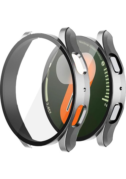 Samsung Galaxy Watch 7 40mm ile Uyumlu Ekran Koruyucu Cam Kasa Koruyucu Kılıf Sert Pc