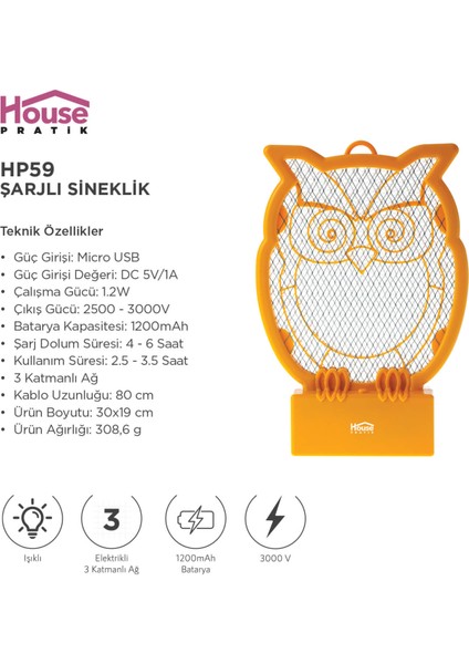 Şarjlı Sineklik HP59