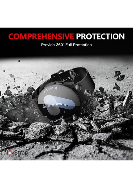 Samsung Galaxy Watch 7 44MM ile Uyumlu Ekran Koruyucu Cam ve Kasa Koruyucu Kılıf Sert Pc