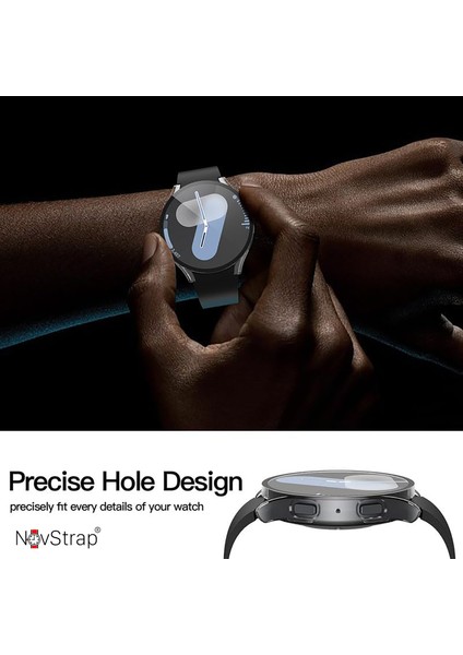 Samsung Galaxy Watch 7 44MM ile Uyumlu Ekran Koruyucu Cam ve Kasa Koruyucu Kılıf Sert Pc