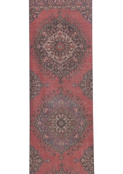El Dokuma Geometrik Desenli Uzun Yolluk Halı 101 x 404 cm