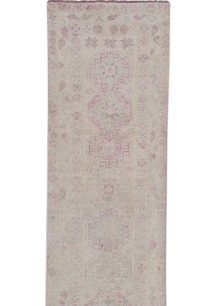 El Dokuma Geometrik Desenli Uzun Yolluk Halı 92 x 440 cm