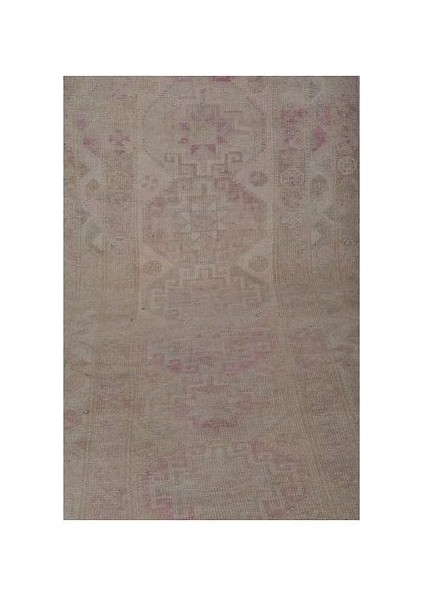 El Dokuma Geometrik Desenli Uzun Yolluk Halı 92 x 440 cm