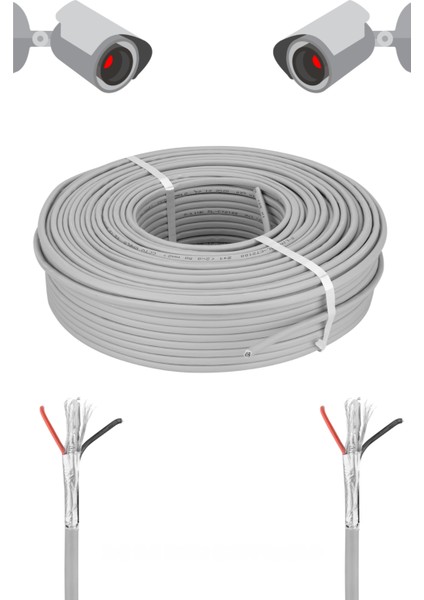 2+1 0.5 mm 100 Metre Cctv Kablo Güvenlik Kamera Kablosu