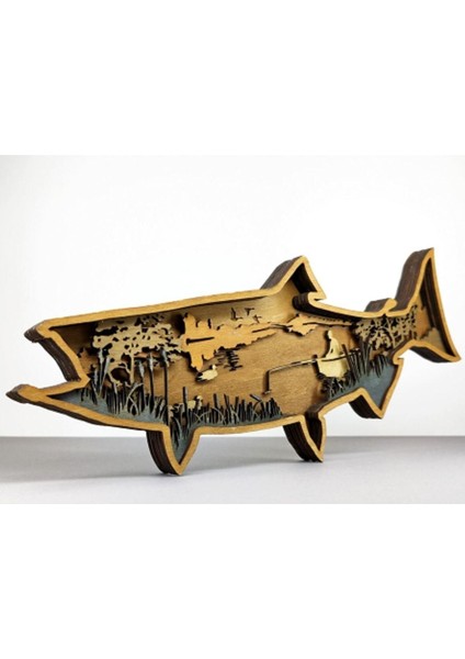 Ahşap Mdf Çok Katmanlı Balık Dekoratif Obje
