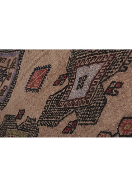 El Dokuma Kilim Karapınar Yöresi Geometrik Desenli Halı 148 x 297 cm